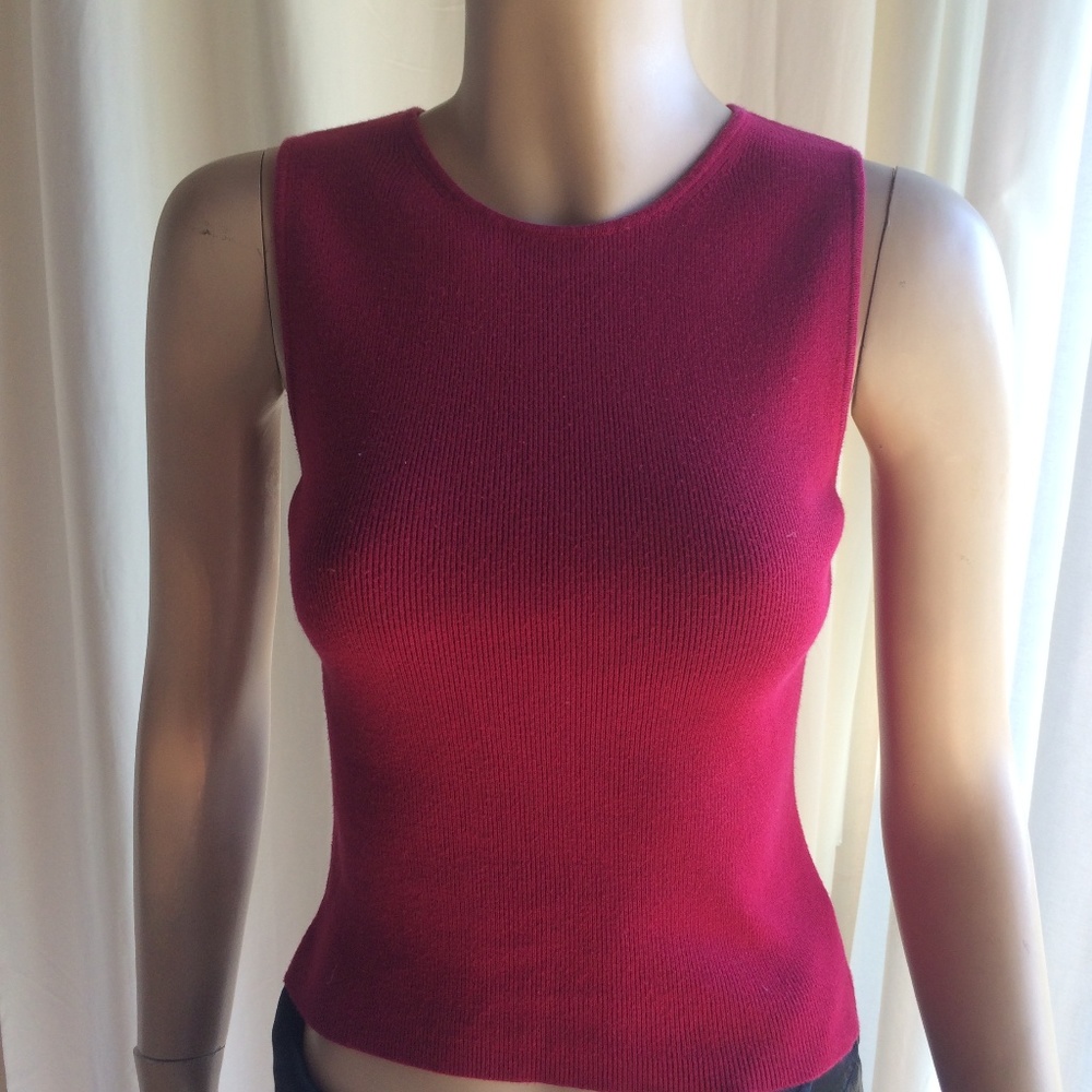 Banana Republic Red Ribbed Tank Top